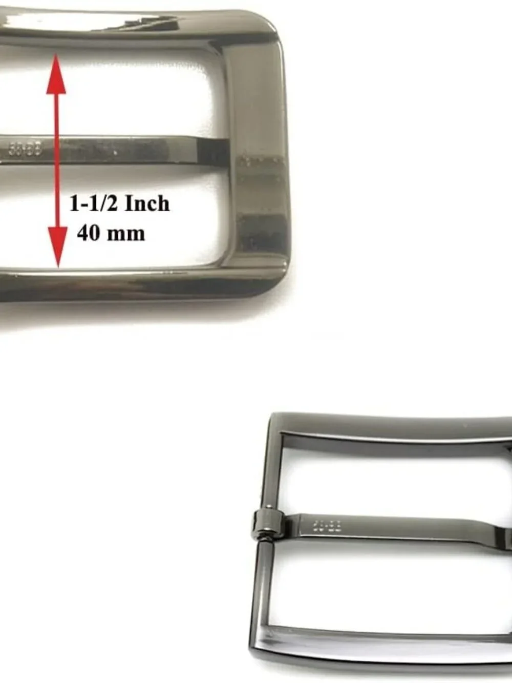 Men's Silver 4pcs Prong Pin 1-1/2inch (40mm) Square Replacement Belt Buckles